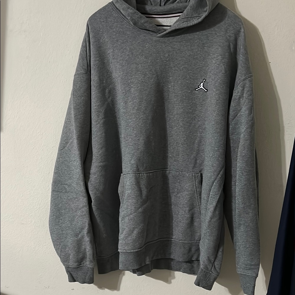 Gray Jordan Hoodie with Logo